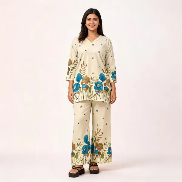 Beige_Rayon_Floral_Printed_Co-Ord_Set_For_Women