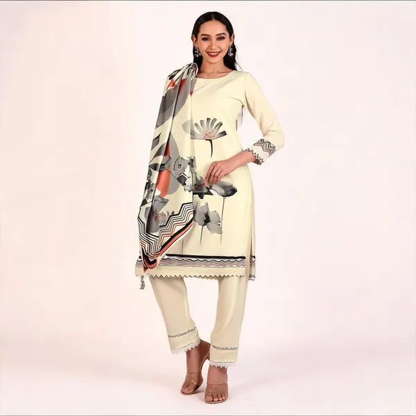 Beige_Floral_Botanical_Printed_Straight_Kurta_Set_For_Women