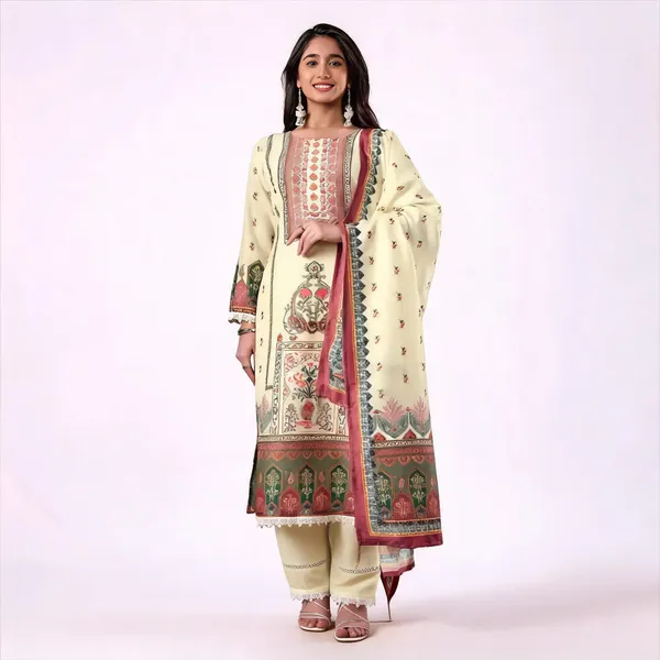 Beige_Floral_Botanical_Printed_Straight_Kurta_Set_For_Women