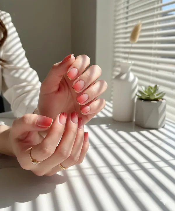 Coral_Sunset_Press_On_Nails_Nude_To_Coral_Gradient_With_Gold_Trim
