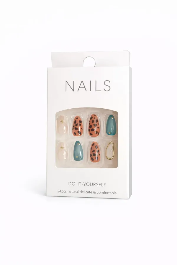 Teal_Tortoise_Shell_Press_On_Nails_Nude_Brown_Teal_With_Gold_Accents