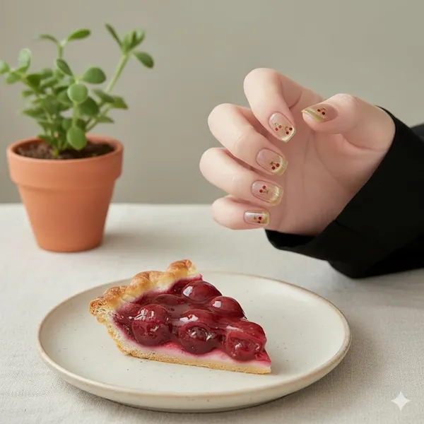 Cherry_Design_Beige_Press_On_Nails