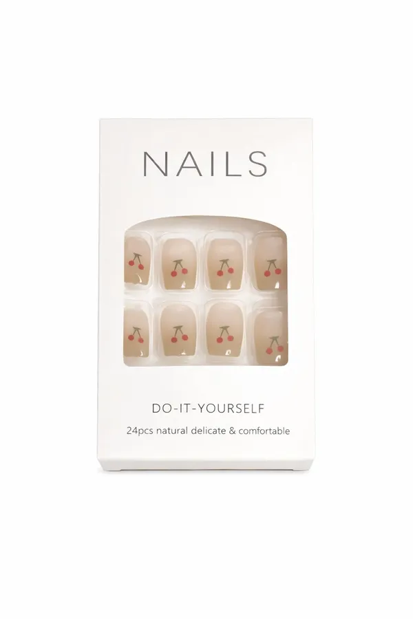 Cherry_Design_Beige_Press_On_Nails
