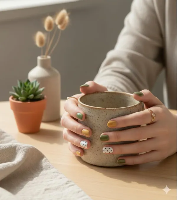 Olive_Garden_Press_On_Nails_Green_Yellow_With_Polka_Dot_Accents