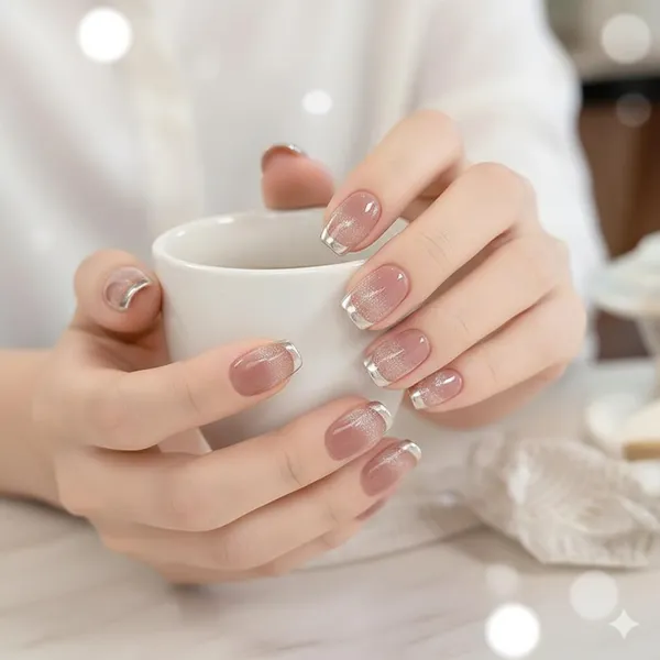 Nude_Silver_French_Tip_Bridal_Press_On_Nails