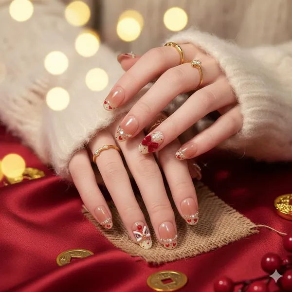 Lucky_Charm_Press_On_Nails_Nude_With_Red_Hearts_Bow_Accents