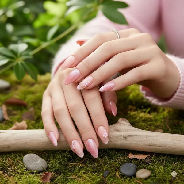 Pink_Ombre_Flower_Press_On_Nails_Nude_To_Pink_Gradient_With_3D_Floral_Accents