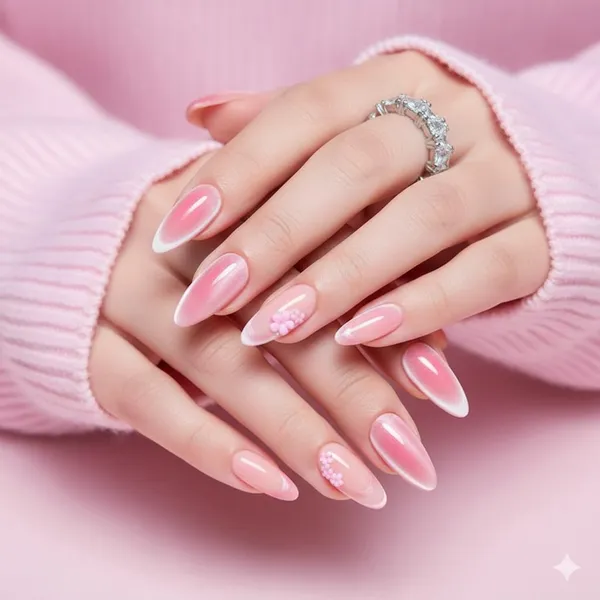 Pink_Ombre_Flower_Press_On_Nails_Nude_To_Pink_Gradient_With_3D_Floral_Accents
