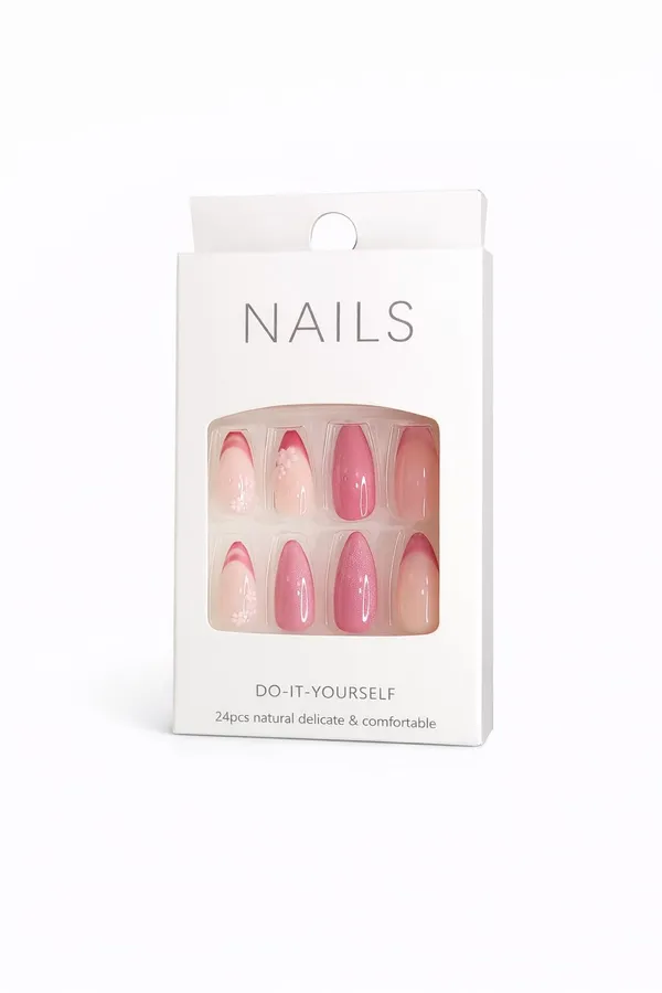 Pink_Ombre_Flower_Press_On_Nails_Nude_To_Pink_Gradient_With_3D_Floral_Accents