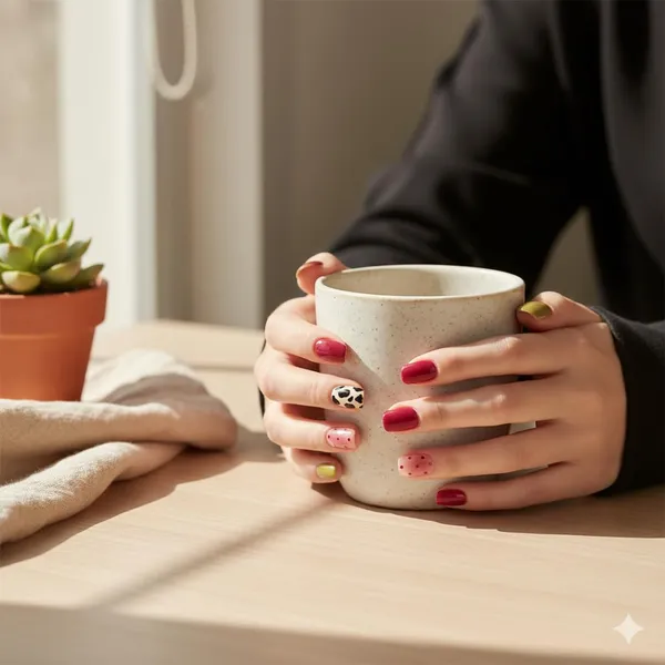 Wild_Berry_Mix_Press_On_Nails_Burgundy_Pink_Olive_Cow_Print