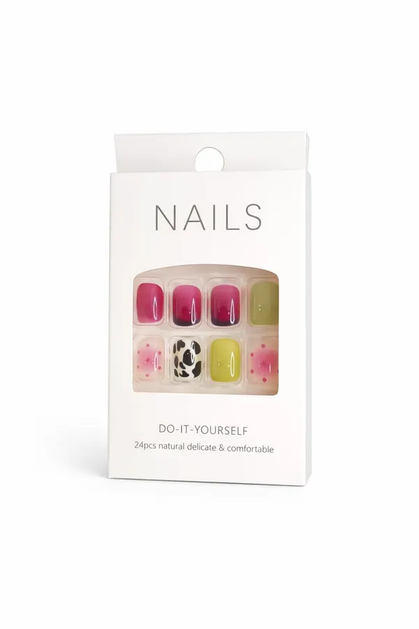 Wild_Berry_Mix_Press_On_Nails_Burgundy_Pink_Olive_Cow_Print