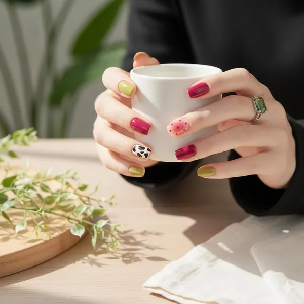 Wild_Berry_Mix_Press_On_Nails_Burgundy_Pink_Olive_Cow_Print