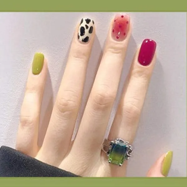 Wild_Berry_Mix_Press_On_Nails_Burgundy_Pink_Olive_Cow_Print