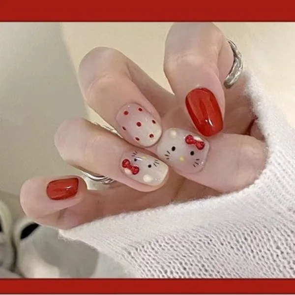 Hello_Kitty_Press_On_Nails_Red_White_With_Cute_Character_Accents
