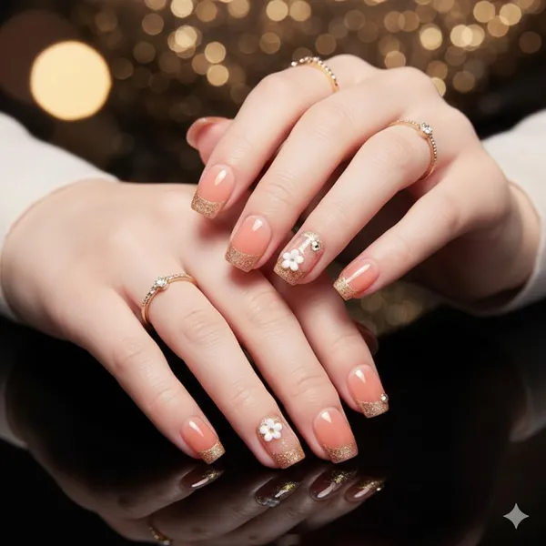 Peachy_Blossom_Press_On_Nails_Coral_Gradient_With_Floral_Accents