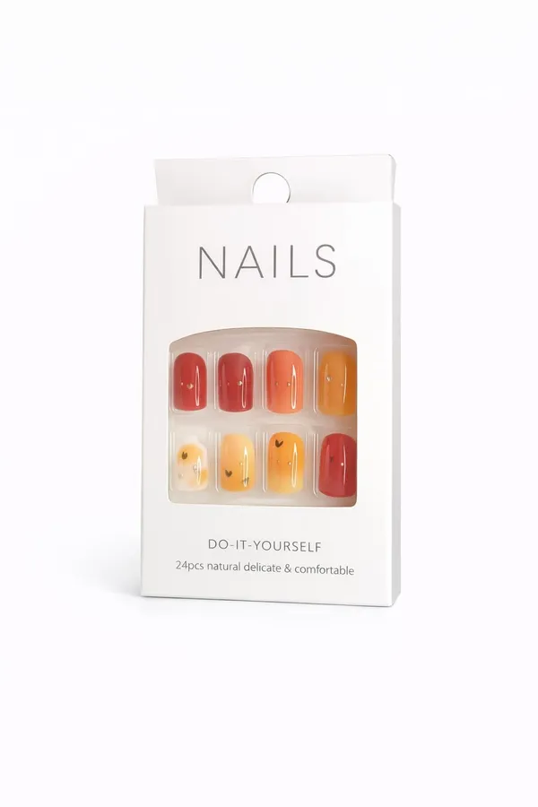 Autumn_Fruit_Press_On_Nails_Orange_Red_With_Apple_Orange_Accents