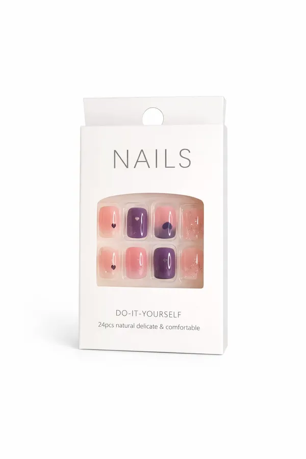 Pastel_Rainbow_Press_On_Nails_Pink_Purple_Yellow_Glitter_Mix