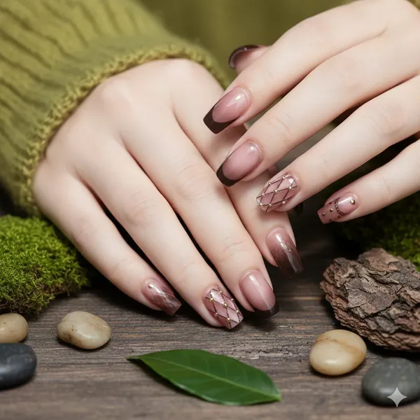 Burgundy_Ombre_Press_On_Nails_Geometric_Design_24Pcs