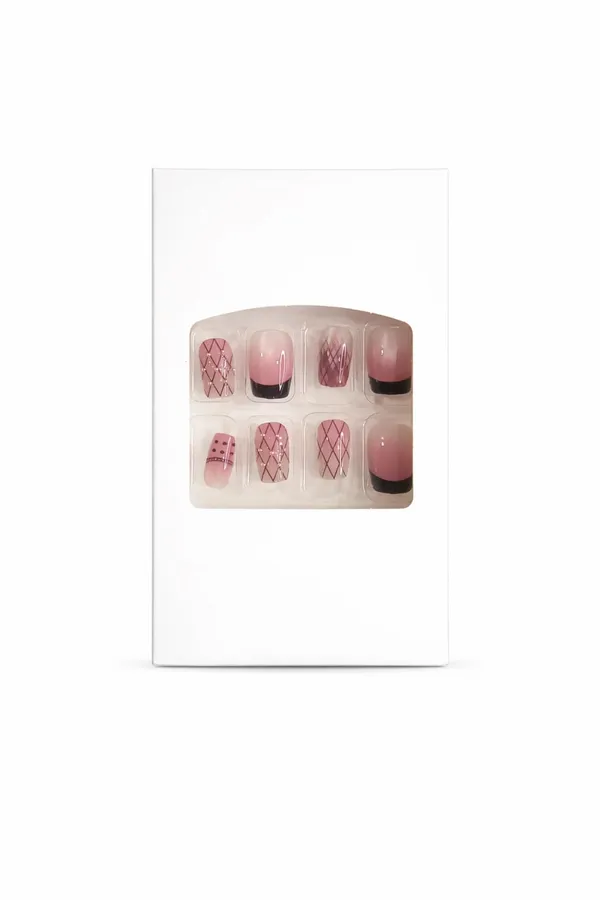 Burgundy_Ombre_Press_On_Nails_Geometric_Design_24Pcs