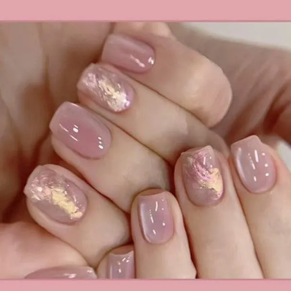 Pink_Nude_Press_On_Nails_With_Gold_Foil_Accents_24_Pcs