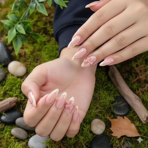 Nude_Pink_Bow_Press_On_Nails_Soft_Pink_With_White_Tips_3D_Bow_Accents
