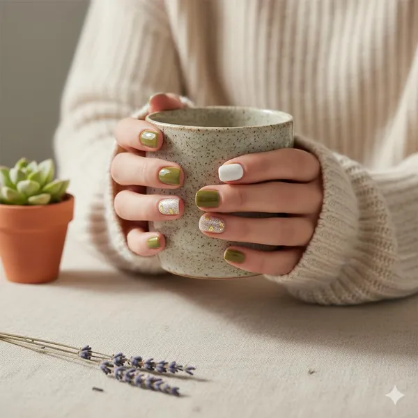 Olive_Green_Press_On_Nails_With_Gold_Glitter_Accents_24_Pcs