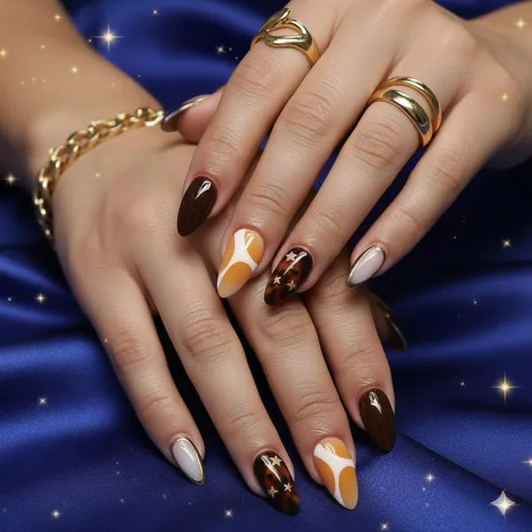 Mustard_Blue_Swirl_Press_On_Nails_Navy_Mustard_Nude_With_Gold_Shell_Star_Accents