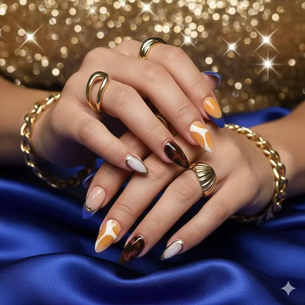 Mustard_Blue_Swirl_Press_On_Nails_Navy_Mustard_Nude_With_Gold_Shell_Star_Accents