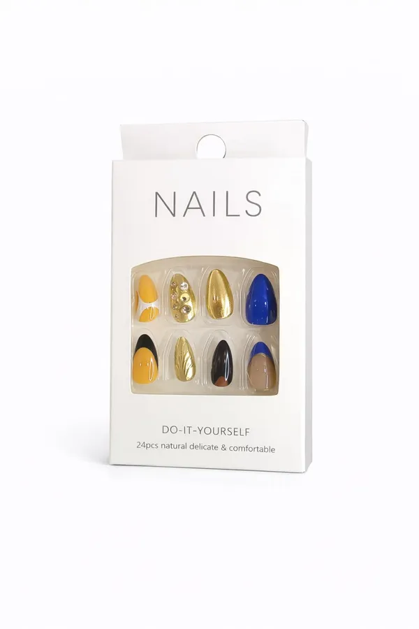 Mustard_Blue_Swirl_Press_On_Nails_Navy_Mustard_Nude_With_Gold_Shell_Star_Accents