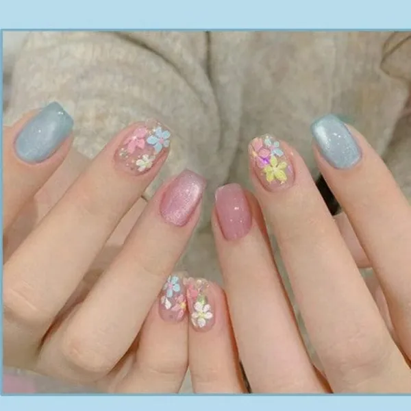 Pastel_Floral_Press_On_Nails_Blue_Pink_24Pcs
