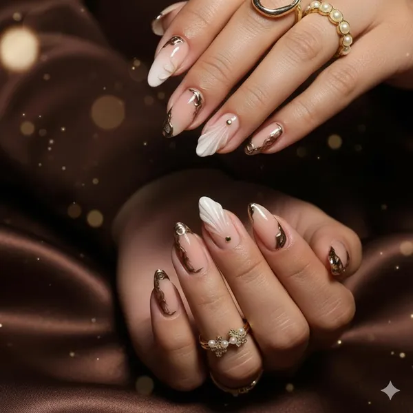 Nude_Gold_Marble_Press_On_Nails_Soft_Pink_With_Brown_Gold_Marble_Crystal_Accents