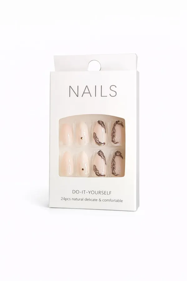 Nude_Gold_Marble_Press_On_Nails_Soft_Pink_With_Brown_Gold_Marble_Crystal_Accents