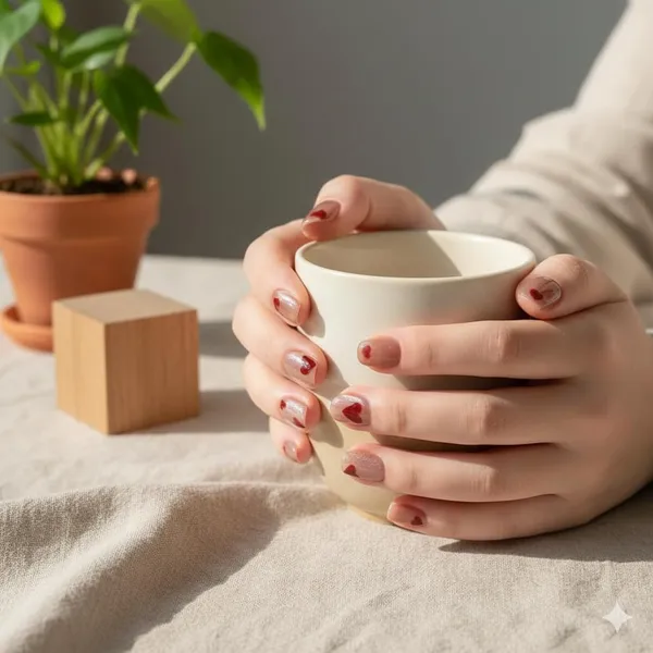 Nude_Heart_Print_Press_On_Nails