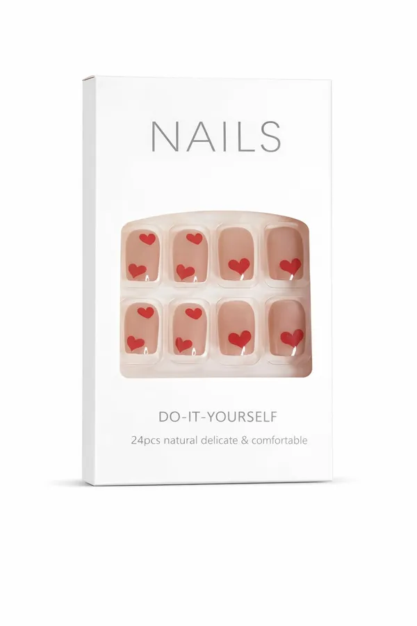 Nude_Heart_Print_Press_On_Nails