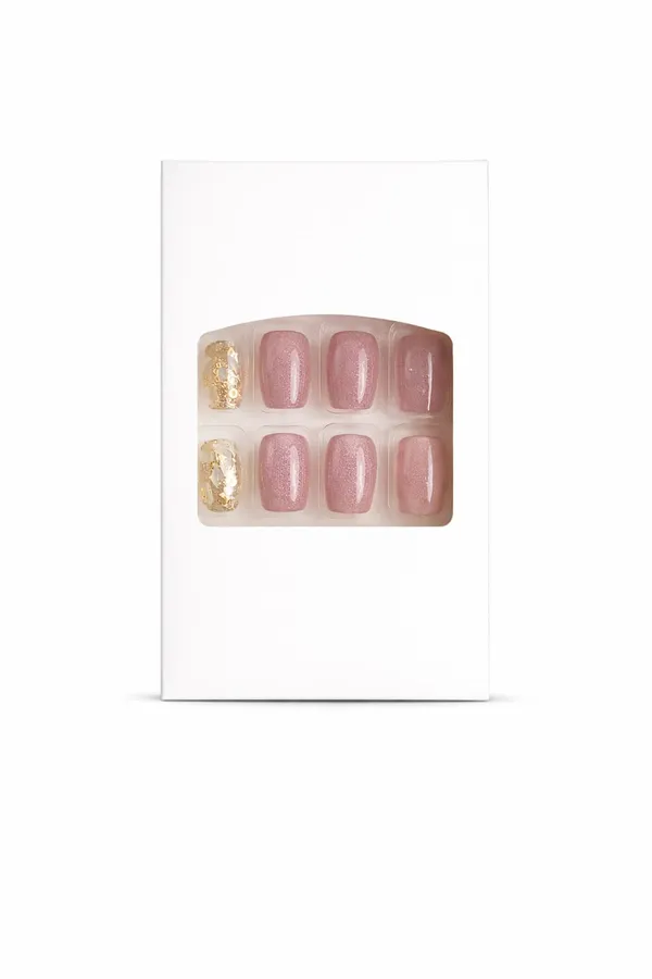 Golden_Marble_Press_On_Nails_Dusty_Rose_With_Gold_Foil_Accents