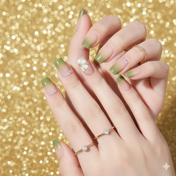 Olive_Daisy_Gradient_Press_On_Nails_Green_Ombre_With_White_Floral_Accents
