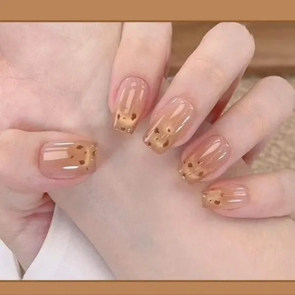 Golden_Confetti_Press_On_Nails_Nude_With_Gold_Foil_Flakes