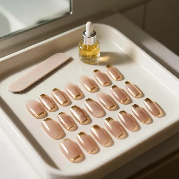 Nude_Gold_Tip_Press_On_Nails_24_Pcs