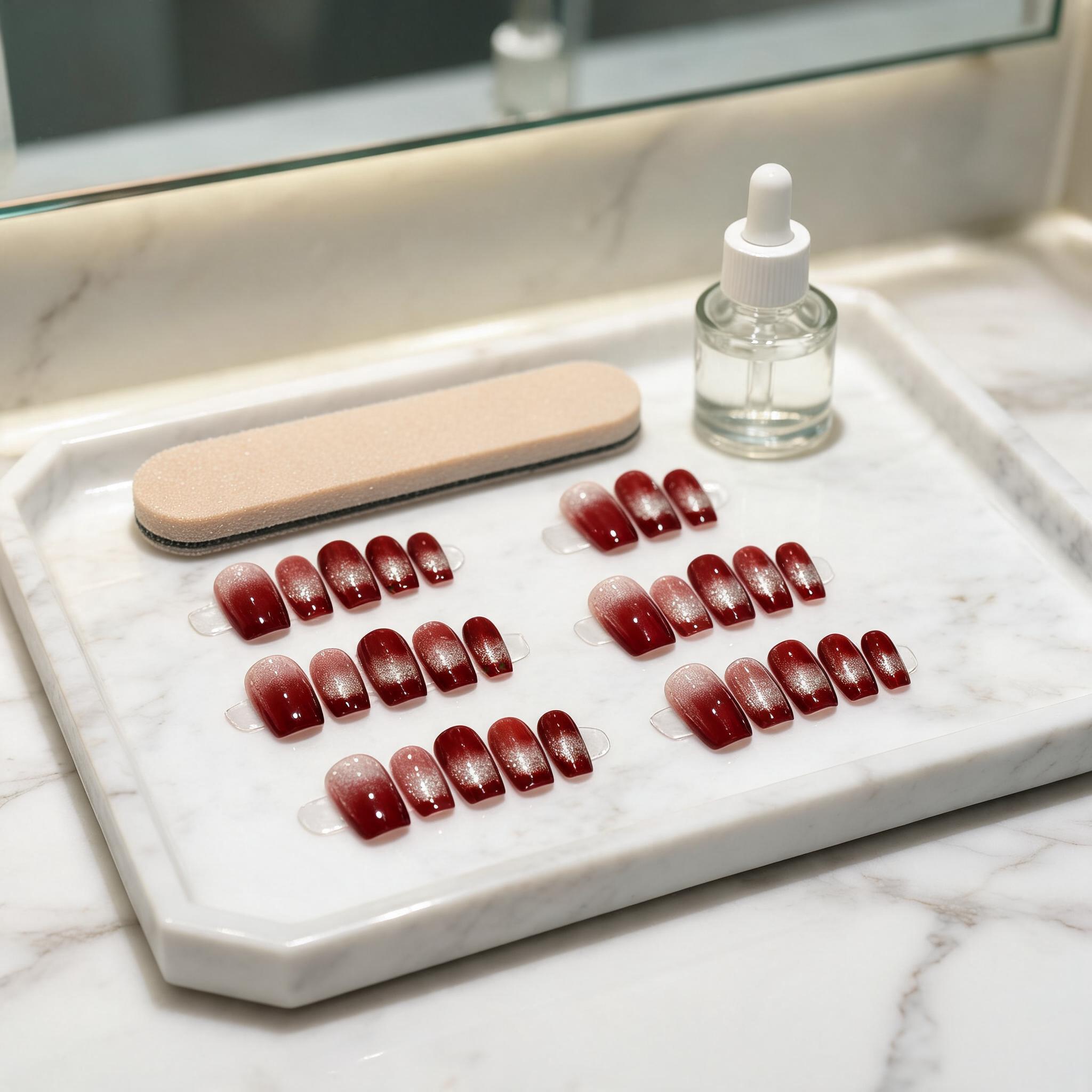 Wine_Red_Glossy_Press_On_Nails