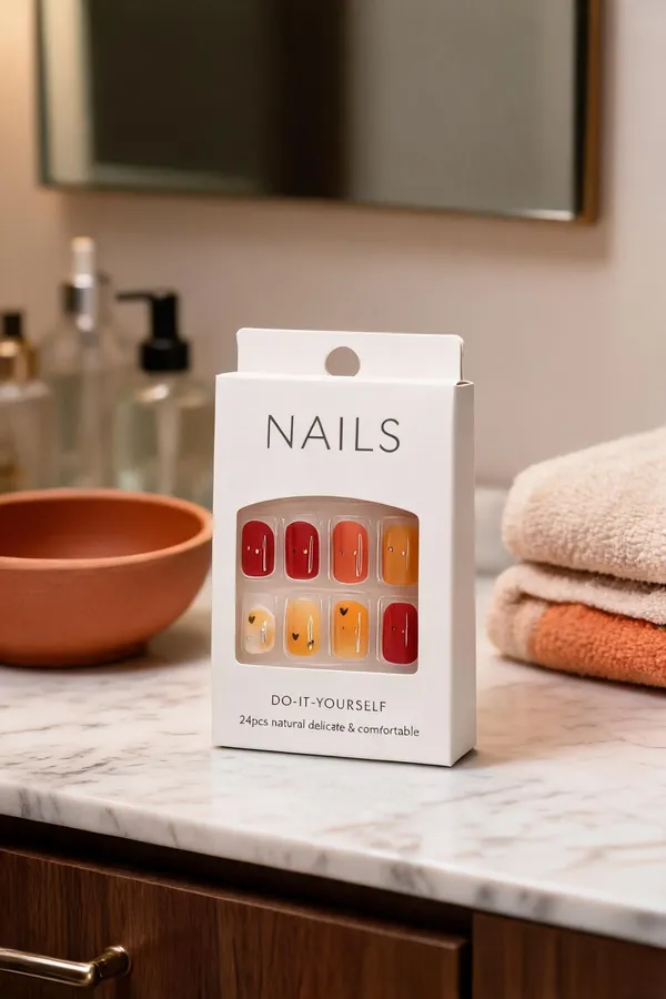 Autumn_Fruit_Press_On_Nails_Orange_Red_With_Apple_Orange_Accents