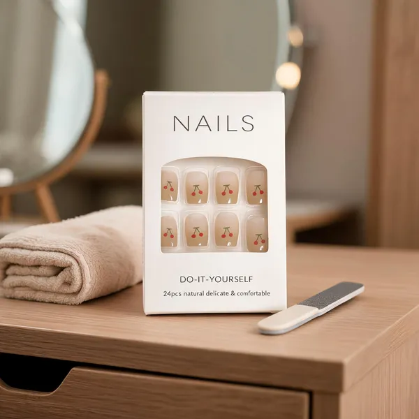 Cherry_Design_Beige_Press_On_Nails