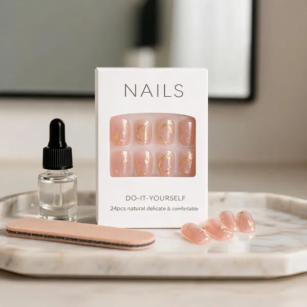 Pink_Nude_Press_On_Nails_With_Gold_Foil_Accents_24_Pcs