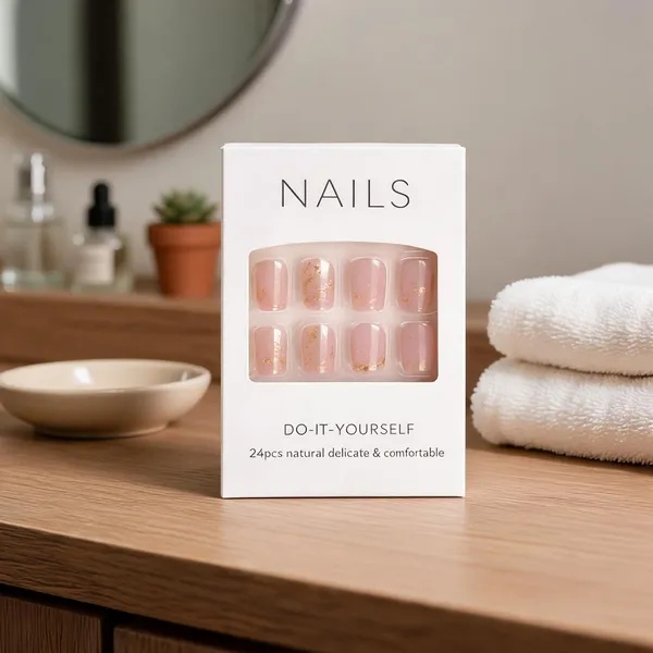 Pink_Nude_Press_On_Nails_With_Gold_Foil_Accents_24_Pcs