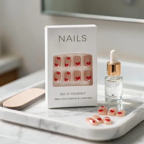 Nude_Heart_Print_Press_On_Nails