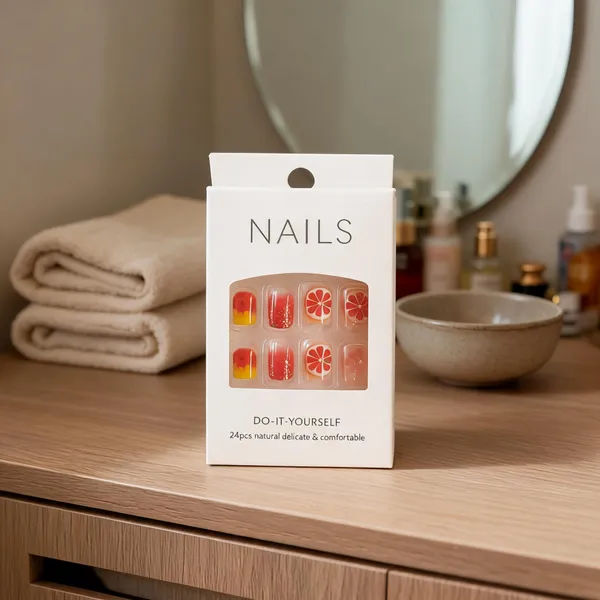 Citrus_Bloom_Press_On_Nails_Coral_Gradient_With_Grapefruit_Glitter