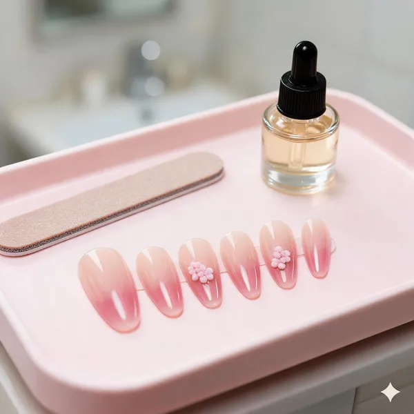 Pink_Ombre_Flower_Press_On_Nails_Nude_To_Pink_Gradient_With_3D_Floral_Accents