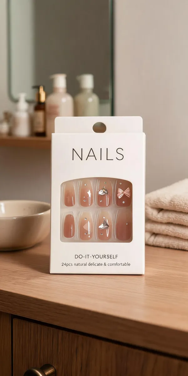 Rosy_Bow_Charm_Press_On_Nails_Pink_Gradient_With_Bow_Heart_Gems