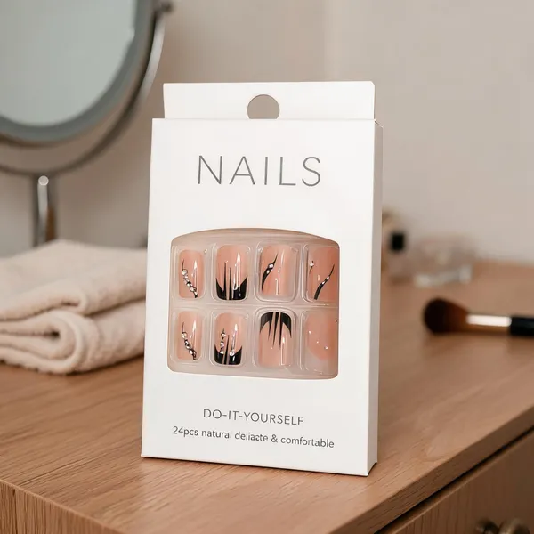 Nude_French_Tip_Press_On_Nails_White_Tips_With_Black_Gold_Line_Accents