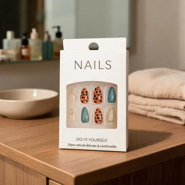 Teal_Tortoise_Shell_Press_On_Nails_Nude_Brown_Teal_With_Gold_Accents