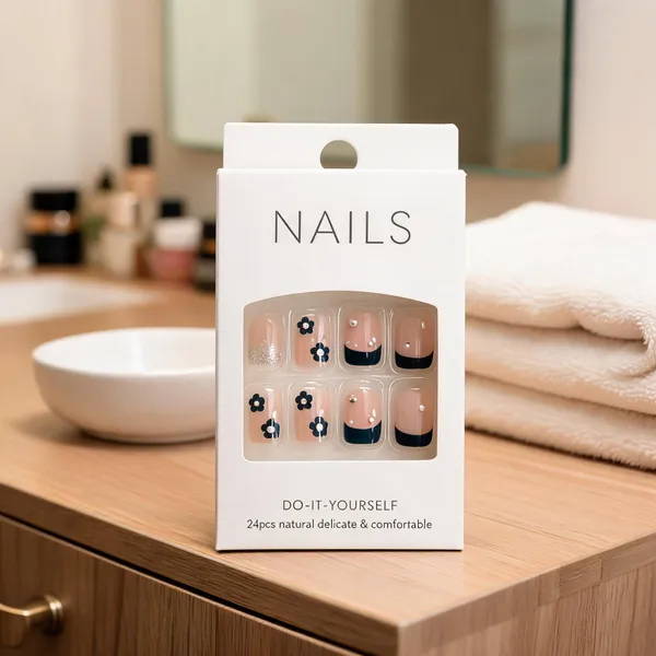 Teal_French_Tip_Press_On_Nails_Nude_With_Deep_Teal_Tips_Flower_Accents